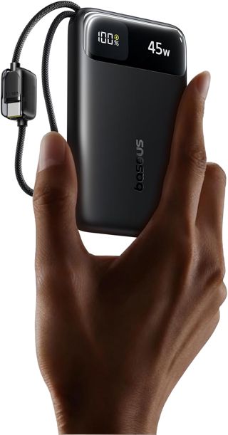 Baseus FC11 Powerbank 45W 10000mAh mit 2 Integriertem USB-C Kabel, Power Bank Klein CCC Zertifizierung mit LED Display, Externe Handyakkus Mini für iPhone 18/17/16/15/14 Pro Max, iPad, Samsung