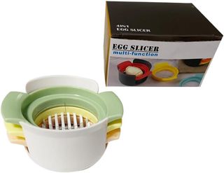 Eierschneider, 3-in-1, für hartgekochte Eier, robuster Edelstahldraht, Eierschneider für gekochte Eier, rutschfeste Füße, spülmaschinenfest