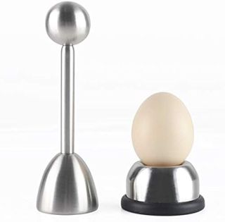 Eierköpfer 2er Set Edelstahl Egg Cracker mit Eierpiecing