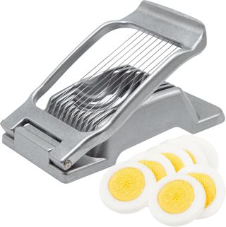 Eierschneider, Schwerlast Metall Eierschneider Cutter für gekochte Eier Spülmaschinenfest, Manueller Eierschneider Schneiddraht aus Edelstahl für Küche