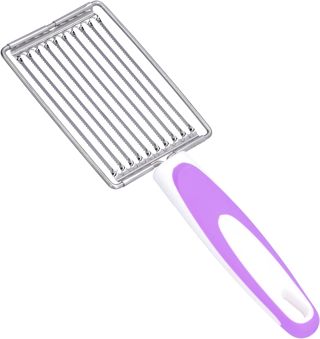 Manueller Eierschneider Schneider Edelstahl Eier Schneiden Mehrzweck Mittagessen Fleisch Draht Schneider mit Rutschfestem Griff Eier Banane Schneider Zwiebelhalter Slicer mit 10 Drähten(Lila)
