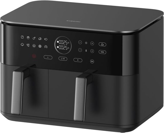 Xiaomi Dual Zone Air Fryer 10L, 2 Fächer 3,5L und 6,5L, 230°C, SYNC-Funktion, 9 Modi, 2700W, fettarm, Touch-Bedienung, spülmaschinenfest, Schwarz
