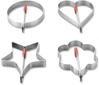 4er-Pack Eierringe aus Edelstahl 304, herzförmig, Spiegeleierformen mit