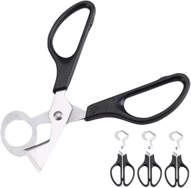 3 Stück Edelstahl Wachteleierscheren mit Ergonomischem Griff Kompakte Eierschneider für Küche und Party Schwarzes Design mit Einfachem Öffnen der Schale