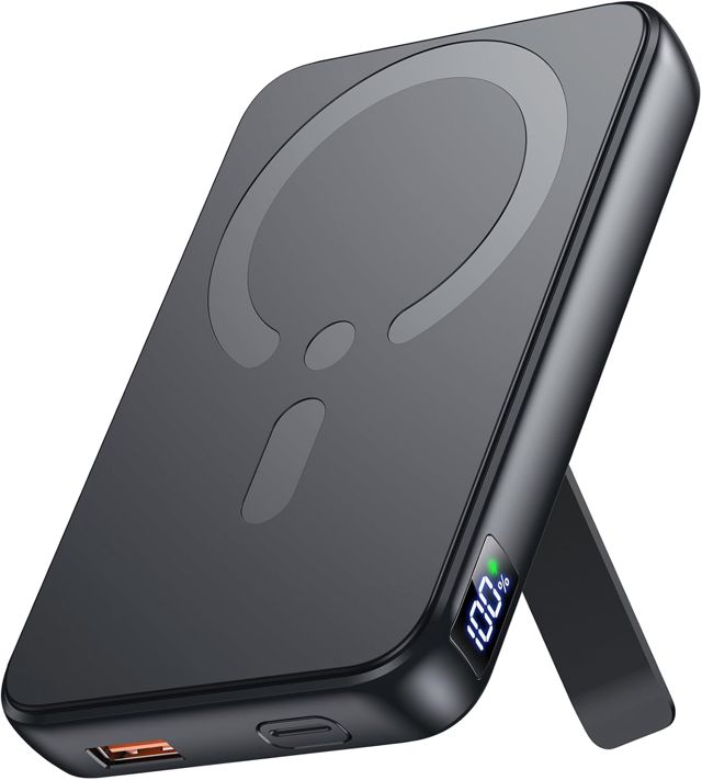 Powerbank für MagSafe, 12000mAh Externe Handyakkus, Schnellladen, Schwarz
