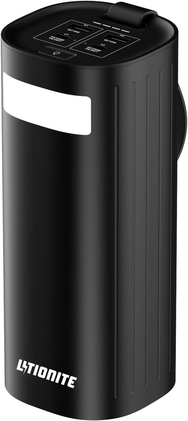 LITIONITE Titan Powerbank 60000mAh 200W für Laptop und MacBook, 2X USB-C 100W PD3.0, LiFePO4 Akku 3000 Ladezyklen, Batterie Externe für Tablet, Nintendo Switch und Drohne