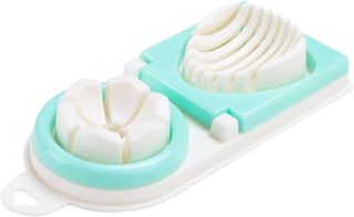 Homoyoyo Eierschneider Multifunktional Eierschneidezubehör aus Edelstahl und PP Grün Ergonomisches Design für Hart Gekochte Eier und Konservierte Eier für Küche