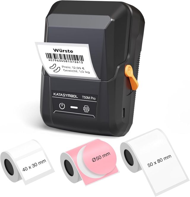 SUPVAN T50M Pro Etikettendrucker Bluetooth mit 1 Rolle breiten Etiketten