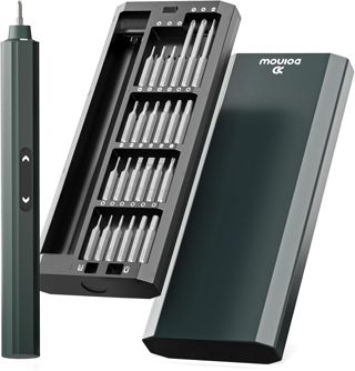 Mini Elektro Schraubendreher mit Display, Präzisions Elektrischer Schraubendreher Set mit 5 Drehmomenteinstellungen, 48 teiliges S2 Magnetbit, LED Licht, geeignet für, Telefon, Kamera, Laptop, Uhren
