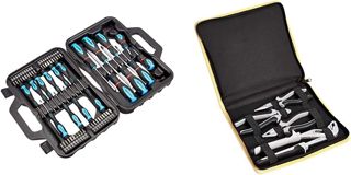 Amazon Basics – Schraubendreher-Set, 58-teilig, Präzisions-Schlitze, Kreuzschlitz, Torx & Zangen-Set, 4 Teile