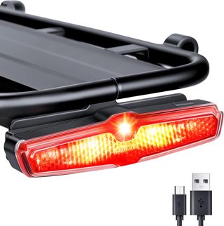WSDCAM Rücklicht Fahrrad für Gepäckträger, Mit Bremslichtfunktion, StVZO-Zulassung Rennrad Rücklicht,USB Aufladbar Fahrradlicht Hinten, Sichtweite 220° und IPX5 Wasserdicht LED für MTD,Ebike,Citybike