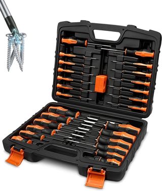 26-teiliges Schraubendreher-Set | Hochwertige Schraubenzieher aus Chrom-Vanadium-Stahl | Magnetisierte Bits für Präzisionsarbeit | Ideal für Heimwerker und Profis | Inklusive praktischem Aufbewahrungs