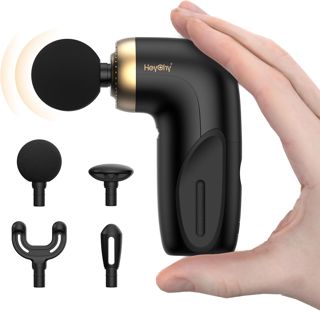 HEYCHY A1 Super Mini Massagepistole, 0,27 kg, 4 Silikonaufsätzen, Schwarz