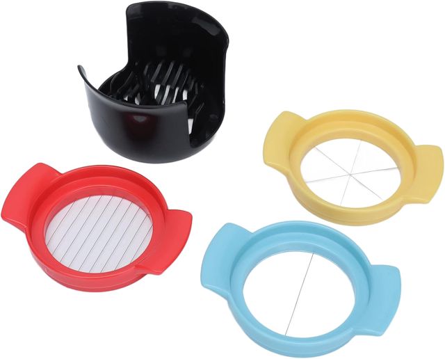 2-teiliger Eierschneider, multifunktionale Basis, ergonomisches Design, einfache Materialien in Lebensmittelqualität, gekochte Eierschneider, 3-in-1-Eierschneider für