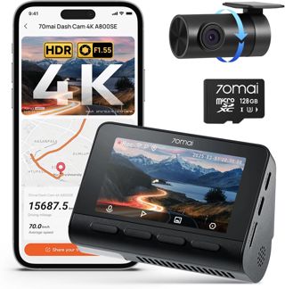 70mai A810 Lite Dashcam Auto 4K,  Dashcam Auto Vorne Hinten Wi-Fi 6 25MB/s
