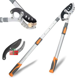 AIRAJ Teleskop AMBOSS-Astschere 70-103CM,Mit Ersatzklingen,Schneidet Äste,Dicker als 50MM Sind,Sechsfach verstellbarer Griff,SK-5 Stahlklinge und Teflonbeschichtete,Professionelle Astschere.