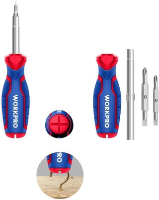 WORKPRO WP221046 6-IN-1 Profi-Multifunktions-Schraubendreher-Set mit variabler Spitze