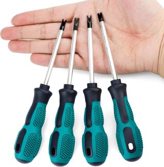 4 Stück U-Typ Spezial Schraubendreher M1.7 / M2.0 / M2.3 / M2.6 U Gabel Typ Magnetschraubendreher Multifunktions Handwerkzeug Kit Bits Magnetisch Schlitzschraubenzieher M-type Screwdriver