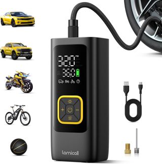 Lamicall Elektrische Luftpumpe, Tragbare Akku Fahrradpumpe, Mini Kompressor