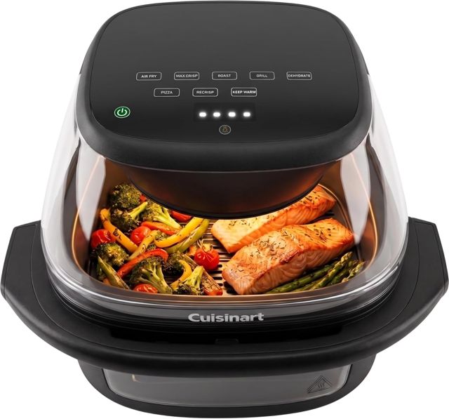 Cuisinart ClearView™ Heißluftfritteuse mit 280°‑Sichtfenster I PFAS‑frei I 8,5‑l Familiengröße I max. 230 °C I 9‑in‑1: Heißluftfrittieren, Braten, Grillen, MaxCrisp, Backen, Pizza, Dörren, Aufknuspern
