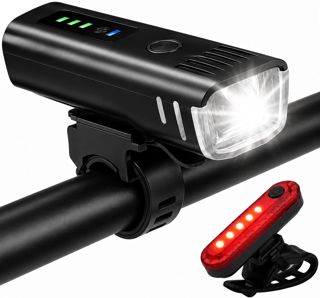 Upgraded LED Fahrradlicht Set, USB Wiederaufladbare Fahrradbeleuchtung Vorne und Hinten, StVZO Zugelassen, IPX4 Wasserdicht, 3 Modi Auto/50 Lux/100 Lux, 2000 Lumen