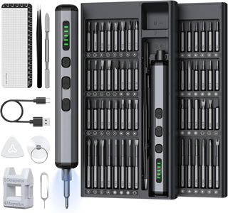 Mini Elektrisch Schraubendreher Set - 72 in 1 Präzisions Electric Screwdriver - Akku Schraubendreher mit 5 Gänge Magnetish Elektro Schraubendreher für Brillen, Uhrm, Handy, Laptop Reparatur