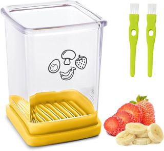 ERHIRY Tassenschneider, Edelstahl Erdbeerschneider Eierschneider Bananenhobel Obstschneider Speed Obstschneider mit Druckplatte, schnelle Herstellung von Obst Gemüse Salat, Must Have Küchenhelfer