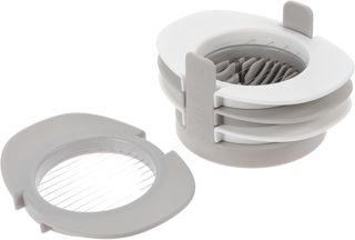 UKCOCO Eierschneider aus Edelstahl Eiertrenner 3 in 1 Eier und Käsetrenner Stapel aus 3 mit Silikon für Küche