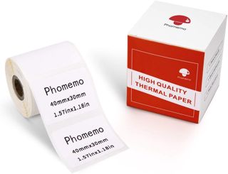 Phomemo 6 Rollen Etiketten Selbstklebende für M110/M220, 50x30mm, 2070 PCS