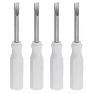 QUARKZMAN 8 Stück SL2.5 Mini Schlitzschraubendreher Set Kleine Schraubenzieher Set 2.5mm Magnetisch Schlitzkopf 45mm Länge Feinmechaniker Schraubendreher Set für Reparatur Werkzeug Set, Weiß