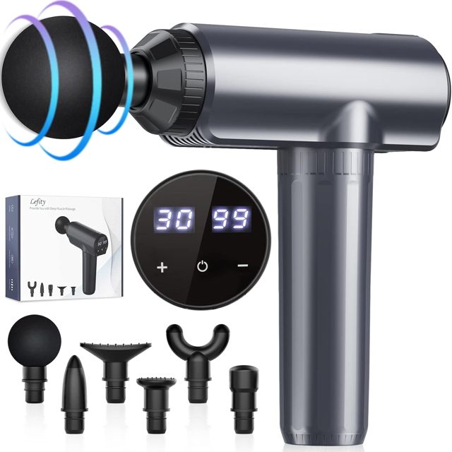 Mini Massagepistole, Tiefengewebe Massage Gun, 30 Geschwindigkeiten | Tragbares Massagegerät, LCD-Touchscreen, Massage Pistole zur Muskelkater und Steifheit