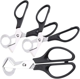 Operitacx 3 Stück Eierschneider aus Edelstahl und ABS Kleine Eierschere Schwarz Rutschfest Ergonomischer Griff für Küche und Abendessen zu Hause