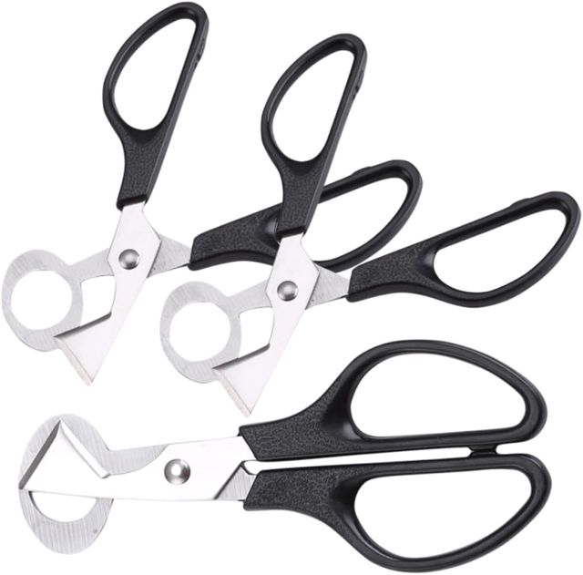 Operitacx 3 Stück Eierschneider aus Edelstahl und ABS Kleine Eierschere Schwarz Rutschfest Ergonomischer Griff für Küche und Abendessen zu Hause
