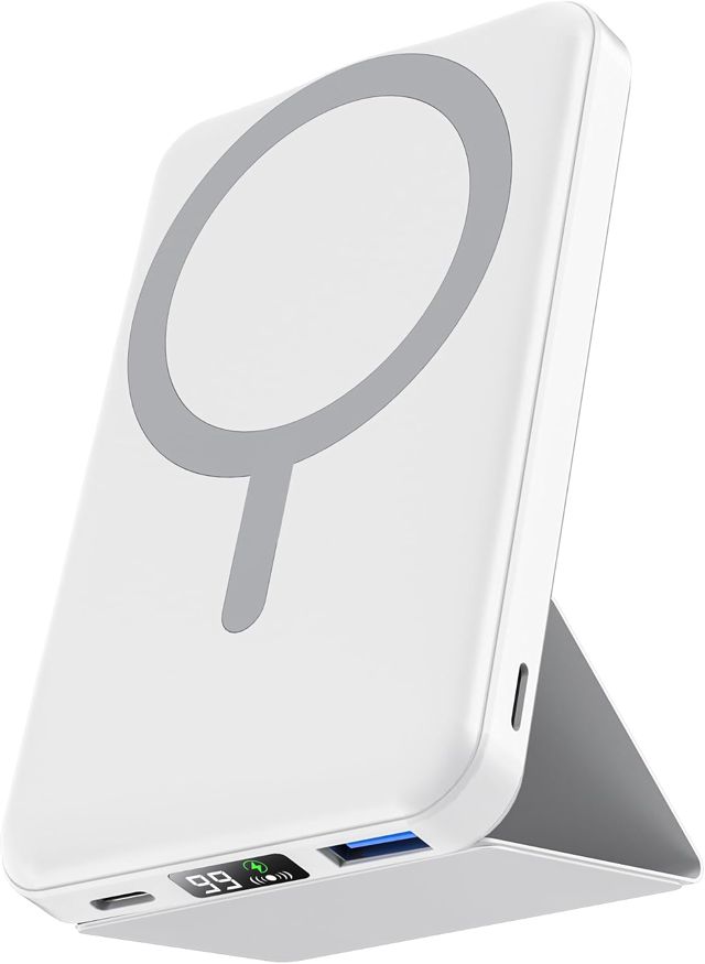 Podoru Powerbank für Magsafe, 10000mAh 22,5W Power Bank iPhone mit Ständer