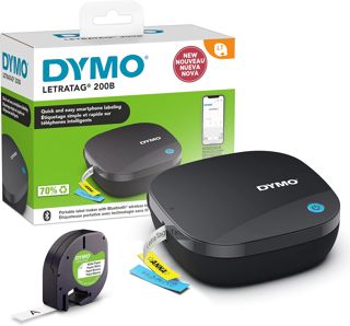 DYMO LetraTag 200B-Beschriftungsgerät mit Bluetooth | kompakter Etikettendrucker | verbindet Sich über Wireless Bluetooth-Technologie mit iOS und Android | inklusive 1 x Papierschriftband in Weiß