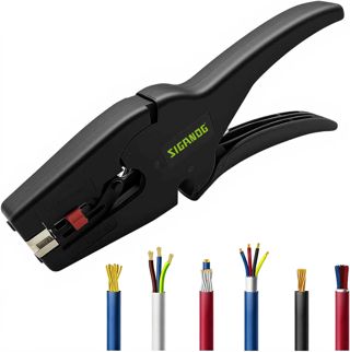 Selbsteinstellende Kabelabisolierzange (AWG 32-7/0.03-16mm²) Mit Abisolierautomatik & Schneidefunktion,Schieberegler zur Einstellung der Abisolierstärk,für Elektroinstallation,KFZ & Elektronik