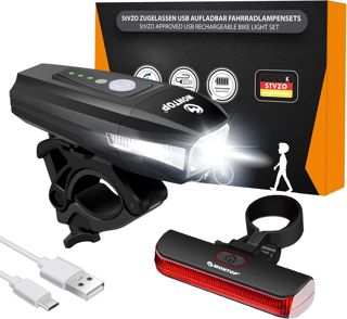 MONTOP Fahrradlicht Set Akku Fahrradbeleuchtung LED Fahrradlampe