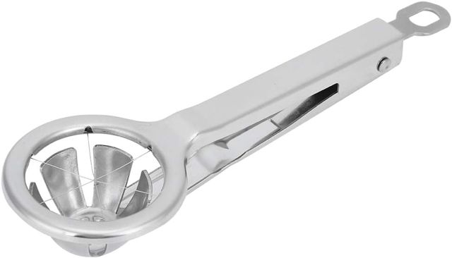 Fabater Eierschneider-Splitter aus Edelstahl 304, Schneidezange für Gekochte Eier, Küchenwerkzeug mit Linearer Klinge, Leicht zu Reinigen, Hängende Aufbewahrung für Enteneier, Konservierte Eier,