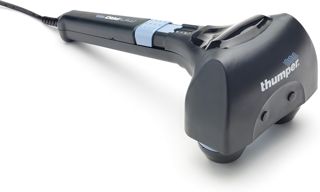 Thumper Mini Pro Perkussives Massagegerät - Tiefengewebsmassage für Rücken, Schultern, Beine, Arme. Leistungsstarke elektrische Perkussions-Massagepistole mit langem Griff und 3 Geschwindigkeiten