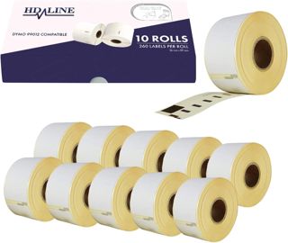 hd-line Dymo Etiketten für Labelwriter 99012-30 Rolle Pack Etiketten x 260 St. Je Rolle = 7800 Etikette, Selbstklebend, Kompatibel für Dymo Labelwriter & Seiko Etikettendrucker, 89 X 36 mm