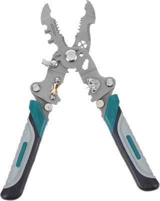 Angoily Kabelschneider Abisolierzange und Crimpzange für Elektriker und Heimwerkerprojekte mit Faltbarem Design und Ergonomischem Griff für Präzises Schneiden und Abisolieren