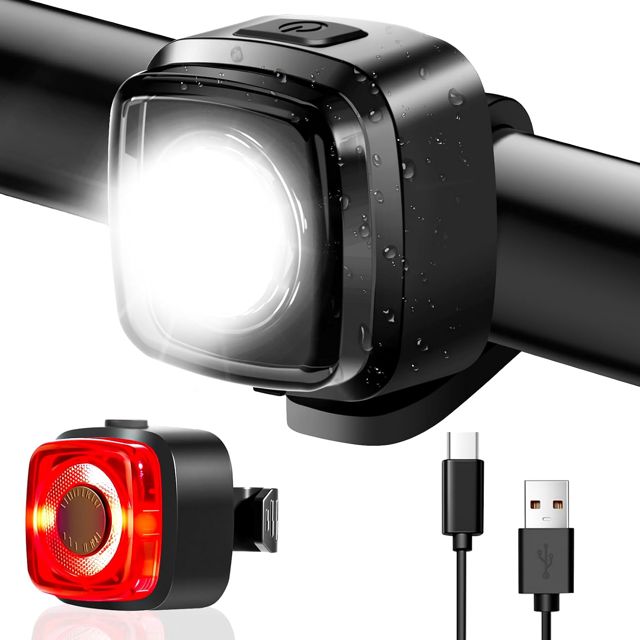 SPGOOD Fahrradlicht Set StVZO, blendfrei, USB-C, Vorne & Rücklicht IPX5