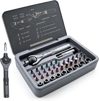40-in-1 Ratschen Schraubendreher Set: Magnetischer Schraubendreher Set mit 28 S2 Stahl Bits & 9 CRV Steckschlüssel, Ratschenkasten Werkzeugset für Elektronik, Möbel, DIY, Präzisions Reparatur
