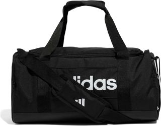 adidas Unisex Essentials Linear Duffel Bag Duffel Bag, Black/Black/White, S