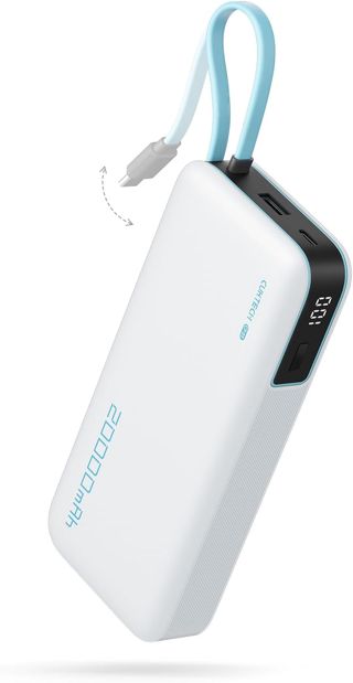 CUKTECH 20000mah Power Bank, 45W Powerbank mit Integriertem USB-C Kabel, Externe Handyakkus mit Schnellladefunktion, Externer Akku mit Digitales Display für iPhone 17/16/15, MacBook, Galaxy S25