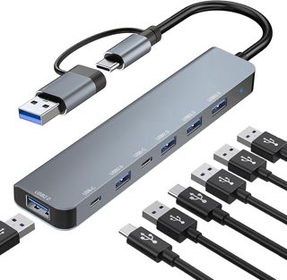 USB C Hub USB Hub 3.0, 7 in 2 USB C Hub Multiport Adapter mit 1*USB 3.0, 4*USB 2.0, 2*USB-C, USBC & USB Splitter, Typ C Hub für MacBook/iPad/Surface/Dell/PC/PS5/PS4/Laptops/Tablets usw