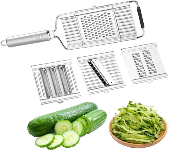 Gemüseschneider,Austauschbare Edelstahlzubehörteile - Allesschneider Küchen-Zerkleinerer,Für Familienfeier Party Tägliches Abendessen Gurke Kartoffel Zucchini