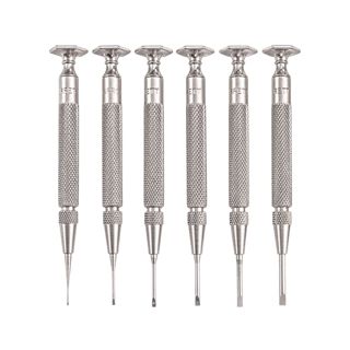 Starrett S555Z-6 Edelstahl-Schraubendreher-Set, 6-teilig, 0.040", 0.025", 0.055", 0.070", 0.080", .100" Kopf, 7/8" Klingenlänge (6er-Pack)
