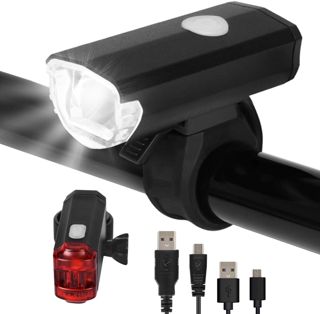 Opard Fahrradlicht Vorne, Fahrradlicht Set, LED Fahrradlampe, Aufladbar, 2 Licht-Modi, StVZO Zugelassen, Wasserdicht