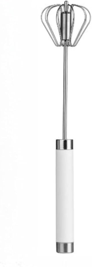 Manueller Eierschneider Aus Edelstahl Mit TPR-Griff, Rostfreier Handmixer Für Kuchen Und Teig, Ergonomischer Zum Backen, Langlebiges Küchenwerkzeug Mit Schutzbeschichtung, Silber Weiß 36Cm